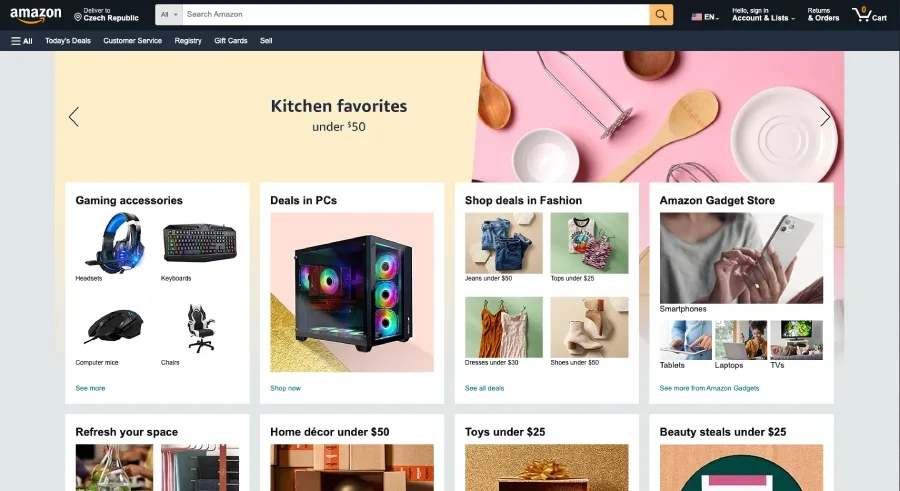 Amazon recenze eshopu