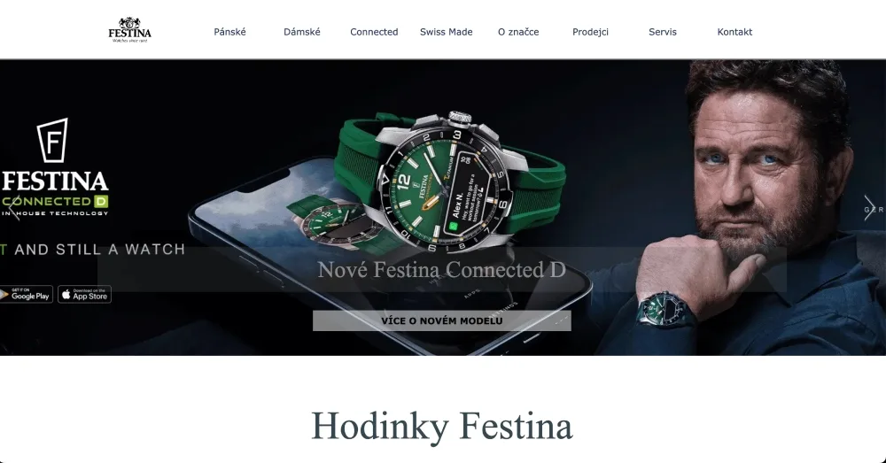 snímek obrazovky Festina