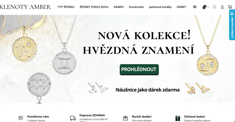 Snímek obrazovky Klenoty Amber