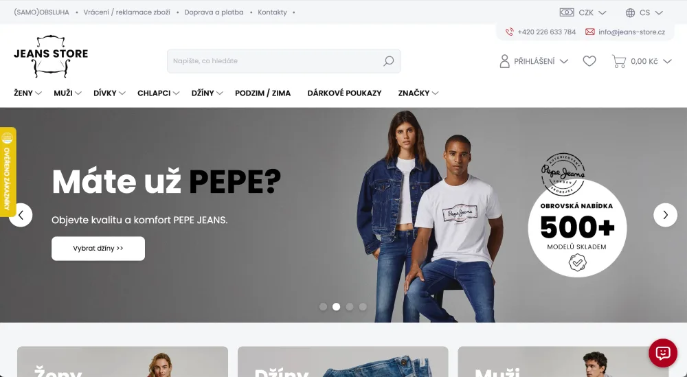E-shop Jeans store