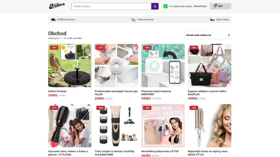 SuperZebra recenze eshopu