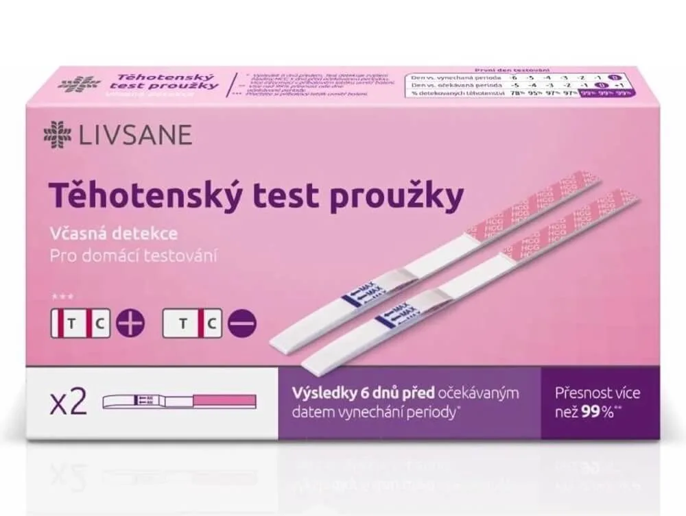 Livsane Test těhotenský včasný proužky 2 ks