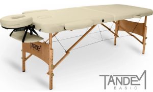 Tandem Basic-2 skládací masážní lehátko krémová 195 x 70 cm 13,1 kg